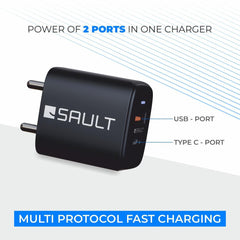 SAULT POWERCHARGE  – ADAPTOR 20W DUAL PORT WITH CABLE