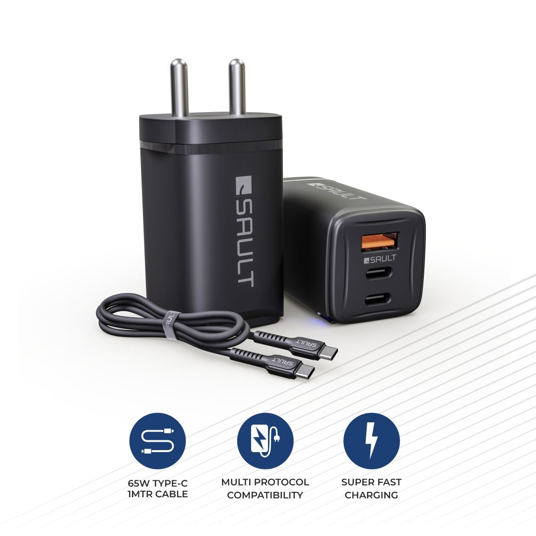 SAULT POWERCHARGE  – ADAPTOR 65W WITH 3 PORTS