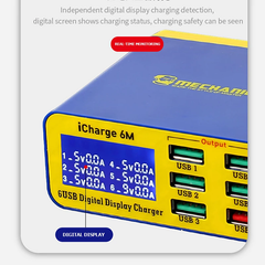 Mechanic iCharge 6M QC 3.0 USB Smart Fast Charger With LCD Display For All Mobile Phones