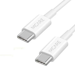 Mcare MXC-TYPE C 200 Type C to Type C Tangle-free 1 Meter, Sturdy Type C Cable with 4.1A Fast Charging & 480mbps Data Transmission(White)