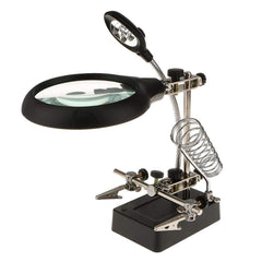 AC DC 5 LED Magnifier Glass with Clip for Repairing circuits.