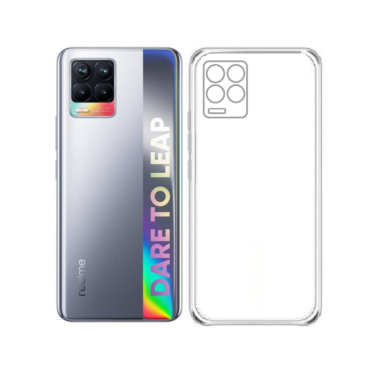 Back Cover For OPPO REALME 8 4G, Ultra Hybrid Clear Camera Protection, TPU Case, Shockproof (Multicolor As Per Availability)