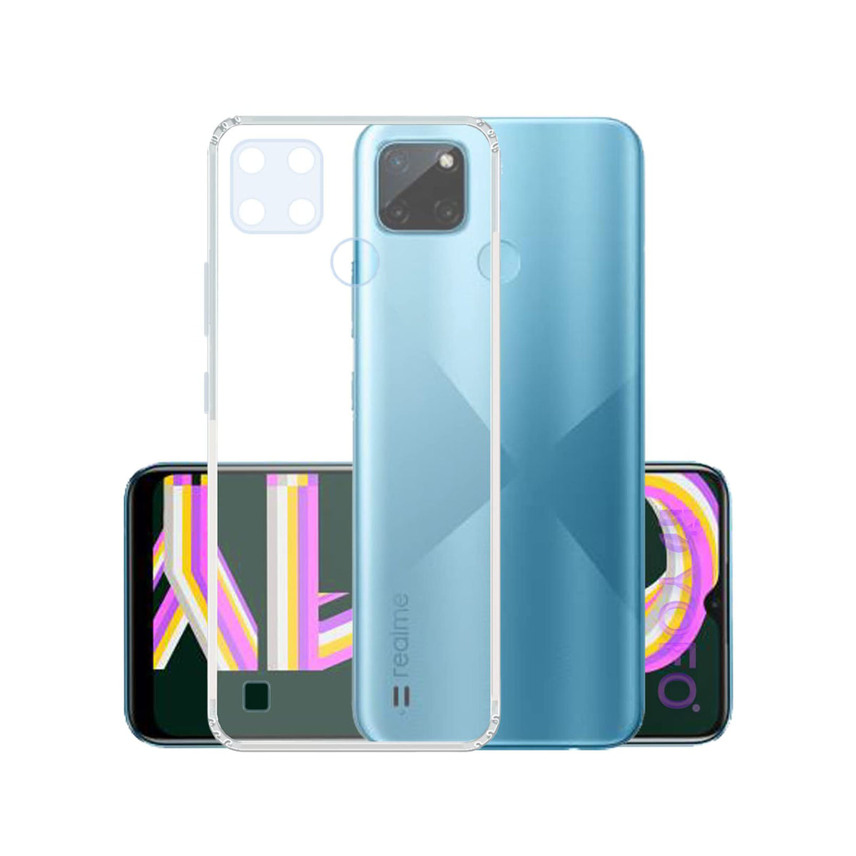 Back Cover For OPPO REALME C21Y, Ultra Hybrid Clear Camera Protection, TPU Case, Shockproof (Multicolor As Per Availability)